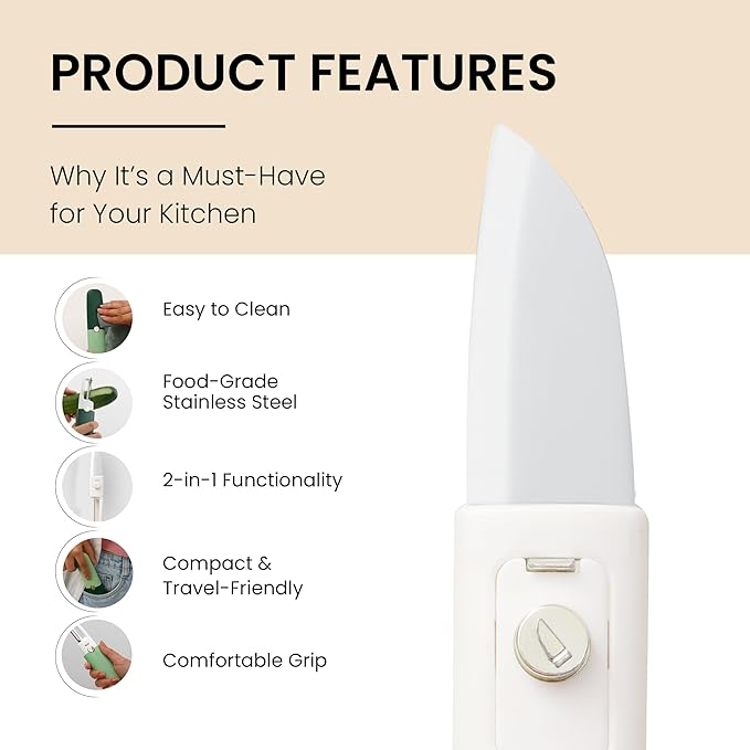 2-in-1 Fruit-Vegetable Knife & Peeler
