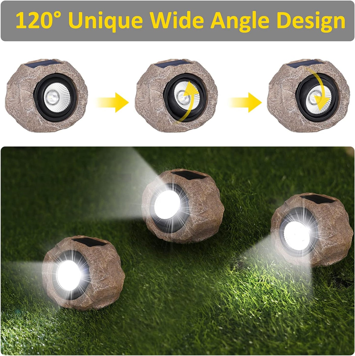 Solar Powered LED Rock Lamp