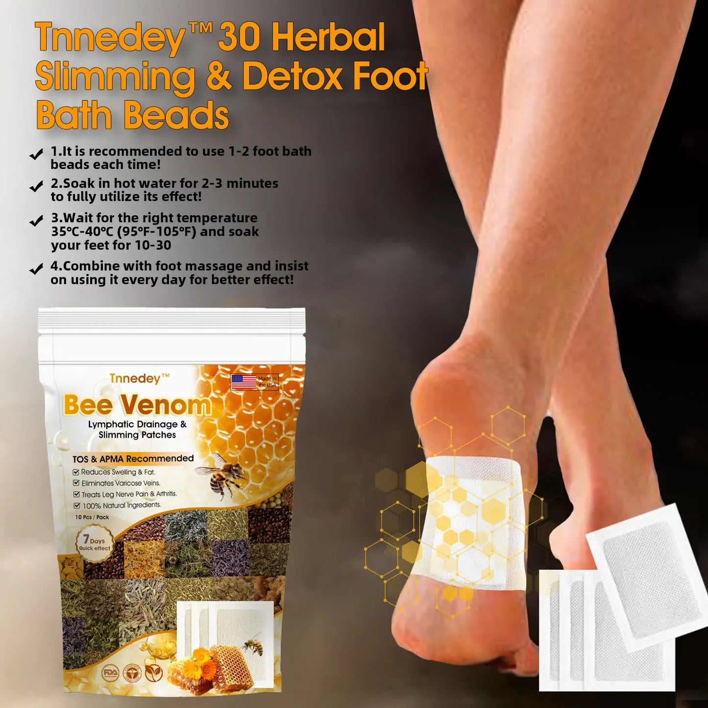 Bee Venom Lymphatic Drainage & Slimming Foot Patches ๐ฟ๐ฃ โ Buy 1 Get 1 Free!