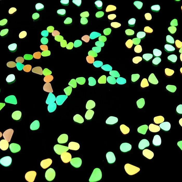 GLOWING STONE - Glow In Dark Garden Pebbles (Pack of 100 Pcs)