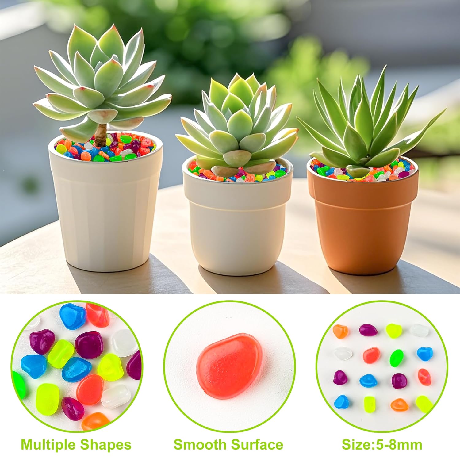 GLOWING STONE - Glow In Dark Garden Pebbles (Pack of 100 Pcs)