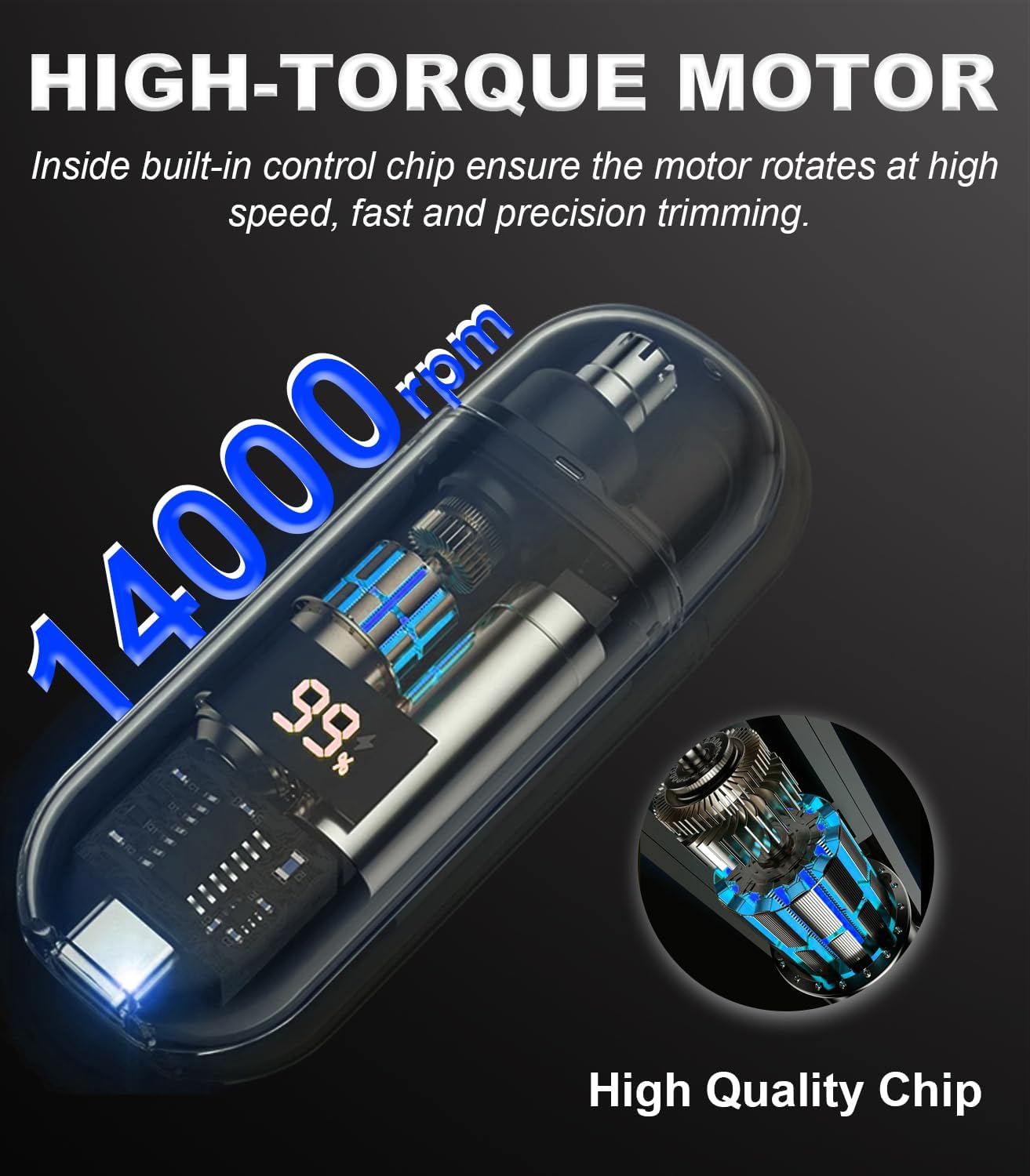 Electric Ear & Nose Hair Trimmer | Digital Display