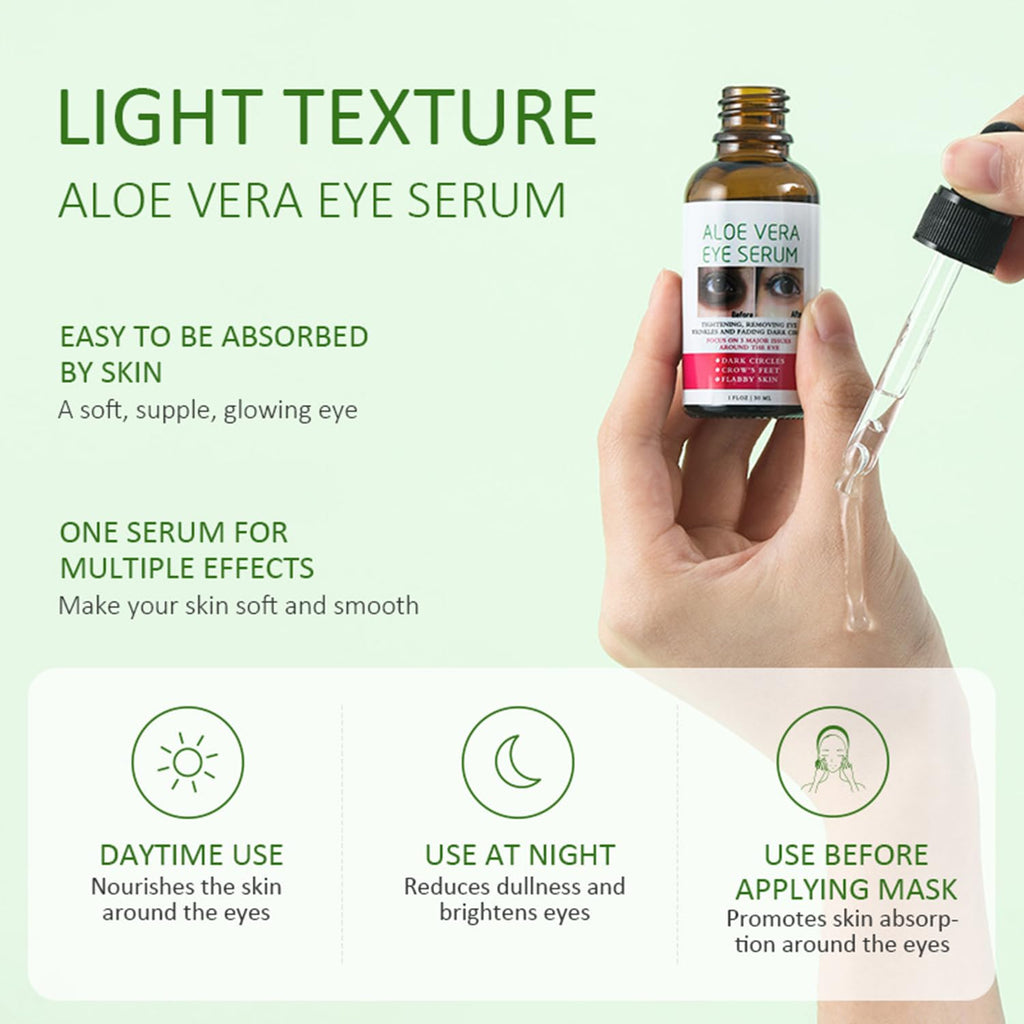 Aloe Vera Eye Serum (30ml) – ✨ Fades Eye Dark Circles, Wrinkles & Fine Line