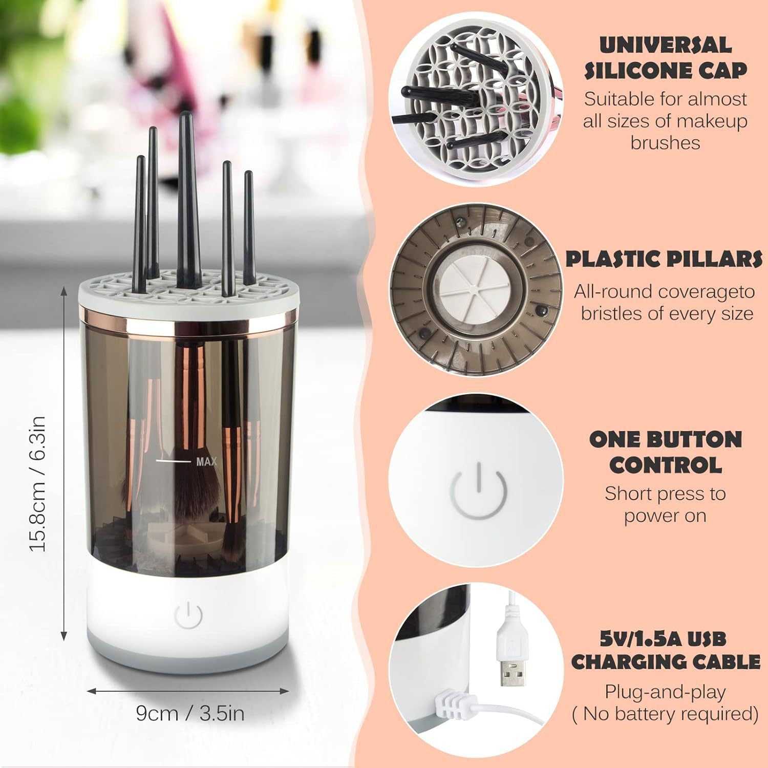 2 In 1 Makeup Brush Cleaner Machine