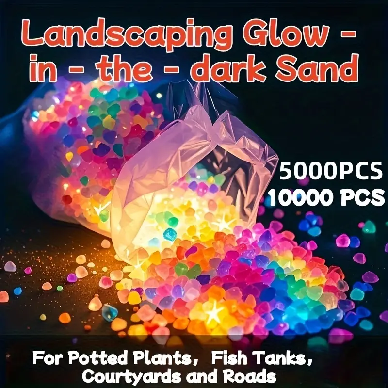 GLOWING STONE - Glow In Dark Garden Pebbles (Pack of 100 Pcs)