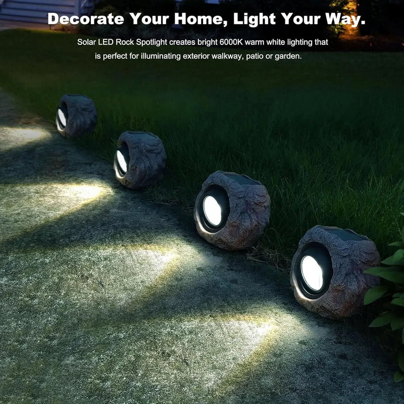 Solar Powered LED Rock Lamp