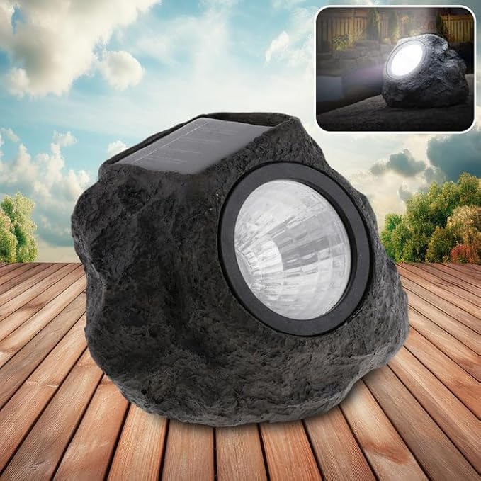 Solar Powered LED Rock Lamp